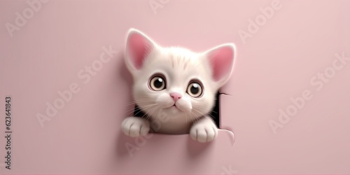 Cat cute animal clay cartoon animation, AI Generated © Montalumirock