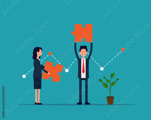 Research innovations and solutions. Business connection concept