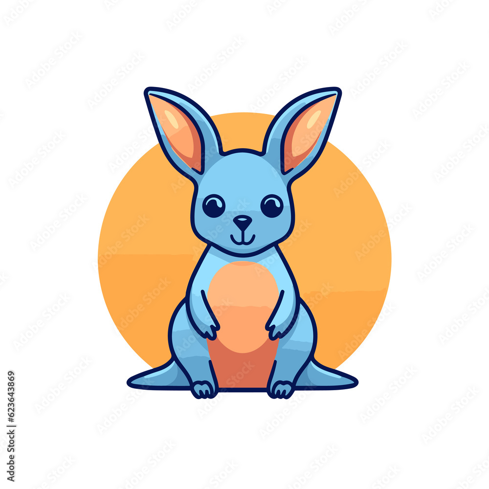 Fototapeta premium Kangaroo Cute, TShirt Design , graphic design, Generative Ai