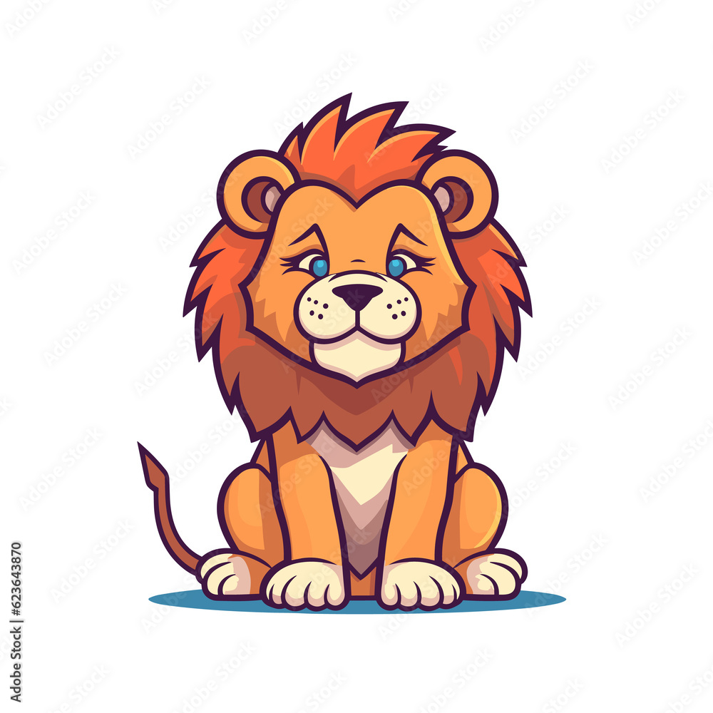 Fototapeta premium Lion Cute, TShirt Design , graphic design, Generative Ai