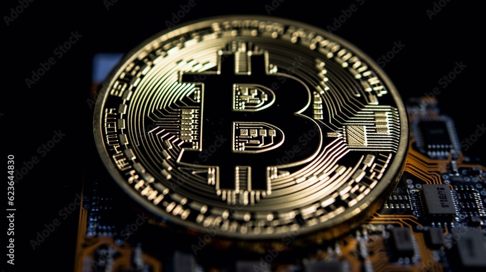 close up of a bitcoin