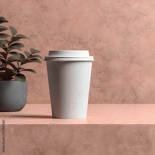 white paper cup mockup cafe coffee  branding photo