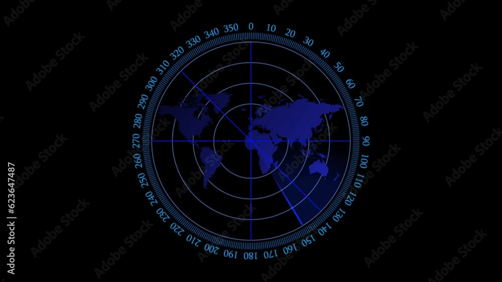 Radar screen animation, blue color moving radar HUD Radar screen animation, blue color moving radar HUD