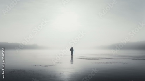 silhouette of a person in a fog © KWY
