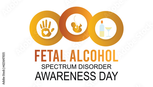 International Fetal alcohol spectrum disorder awareness month is observed every year in September For banner, poster, card and background design.