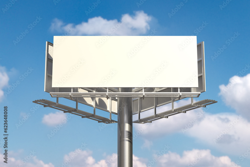 Blank billboard on blue sky Blank billboard on blue sky