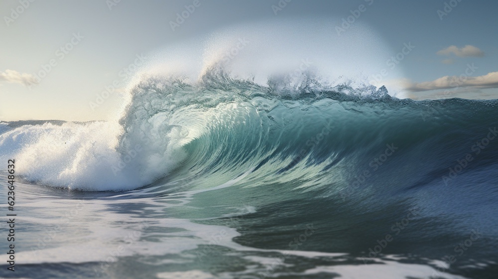Obraz premium waves crashing on the ocean