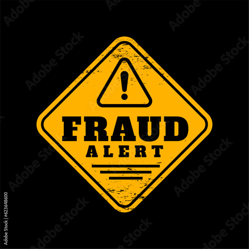 fraud alert sign background stay safe from money scam vecor