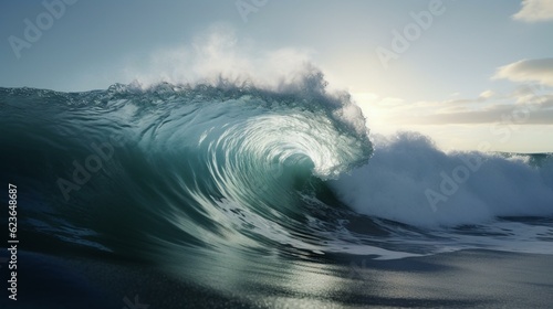 waves crashing on the ocean © KWY