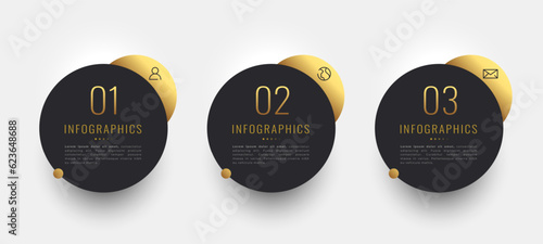 three essential business step for professional infographic banner