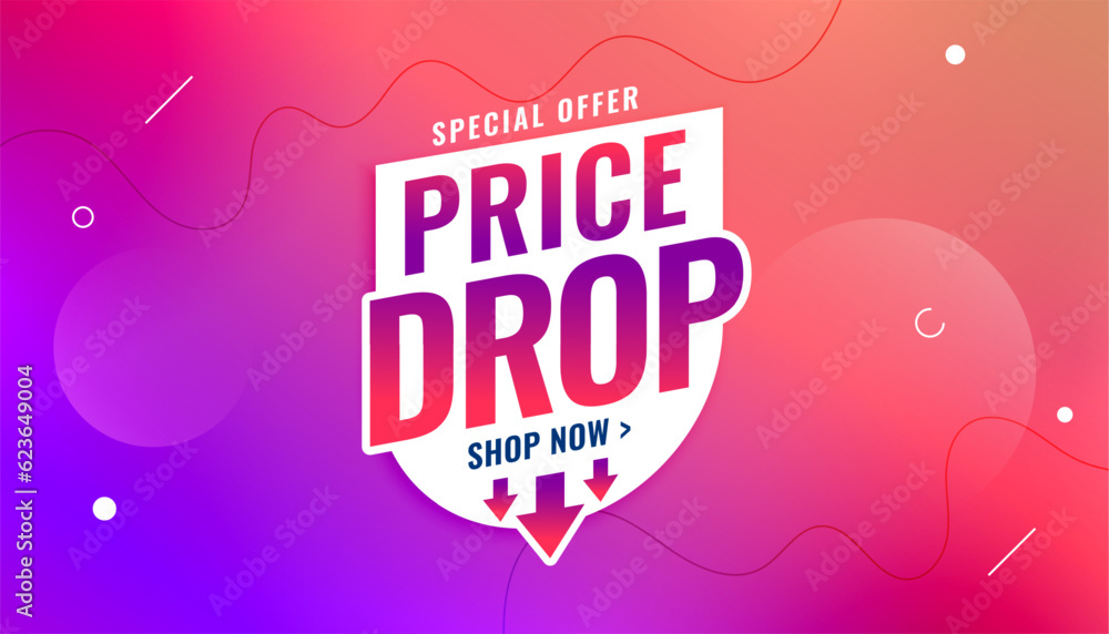 Fototapeta premium modern style price drop sale banner for special event or festival