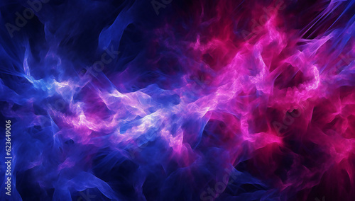 abstract blue and magenta magic mist cloud, chemical toxic gas, steam waves