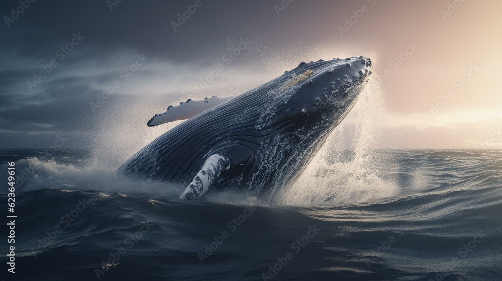 Fototapeta premium whale in the ocean
