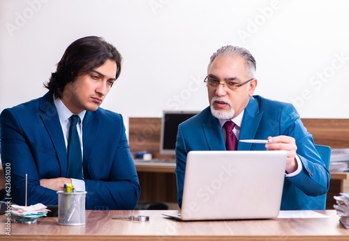 Young and old employees working together in the office