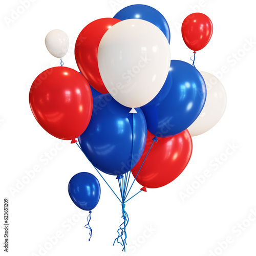 red white and blue balloons
