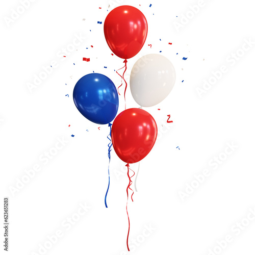 red white and blue balloons