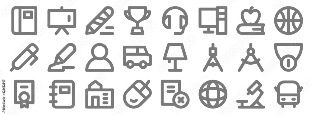 education material line icons. linear set. quality vector line set such ...