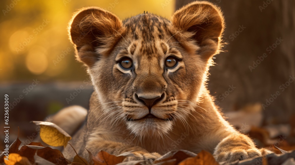 Cute baby lion cub Cute baby lion cub