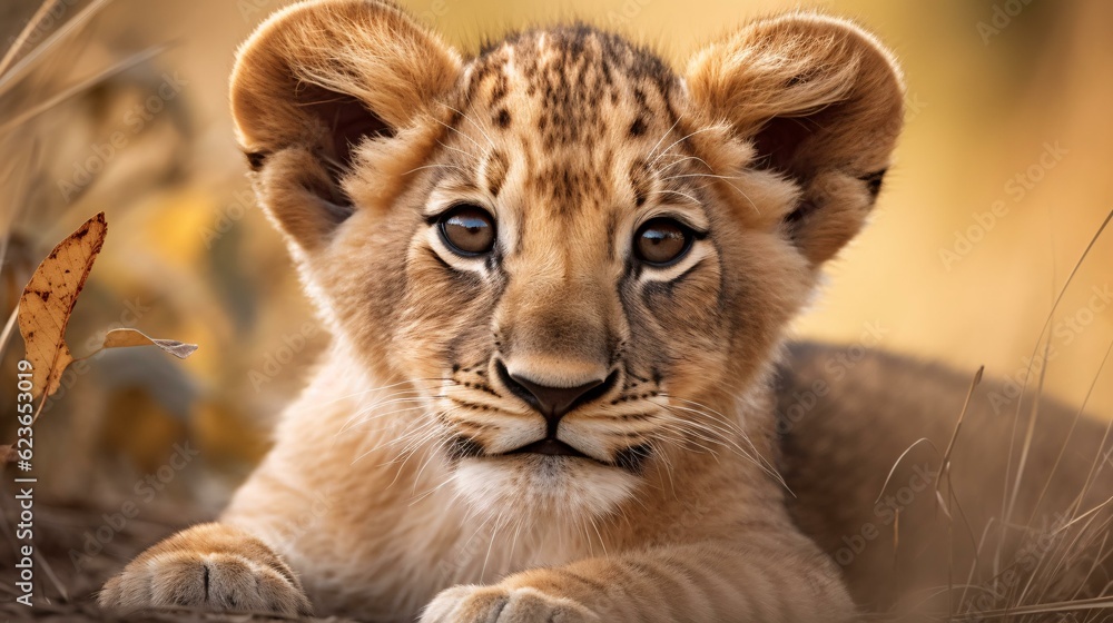 Cute baby lion cub Cute baby lion cub