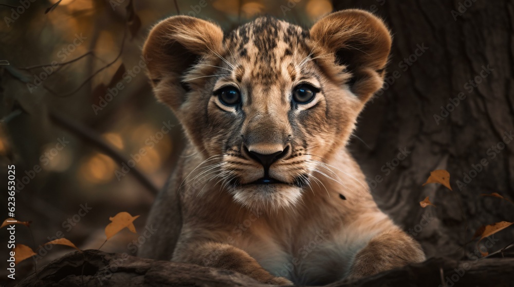 Cute baby lion cub Cute baby lion cub