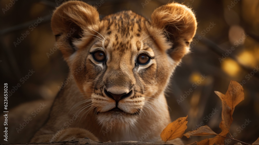 Cute baby lion cub Cute baby lion cub