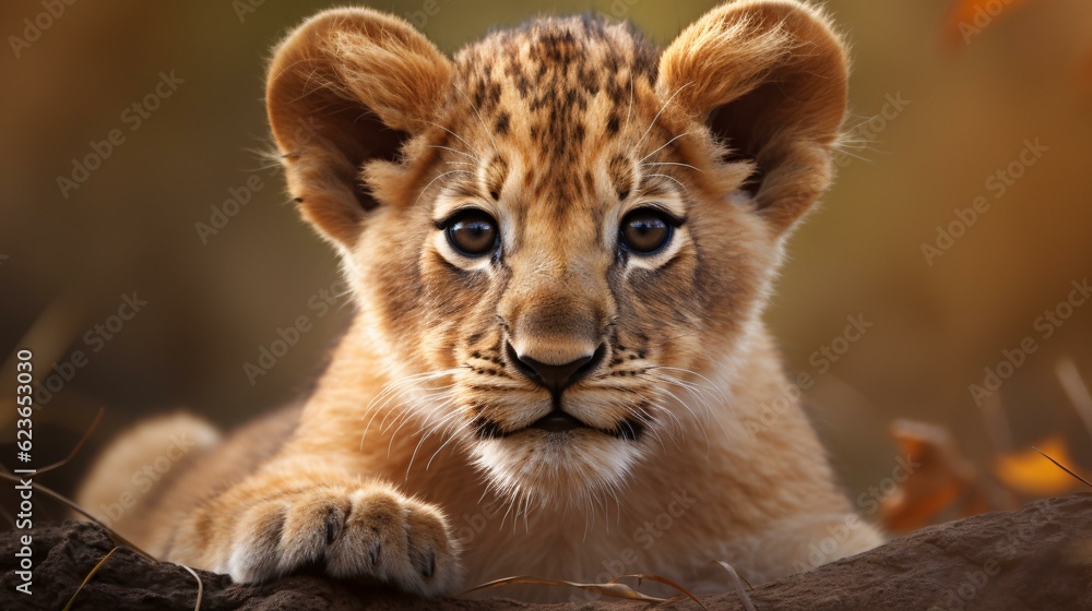 Cute baby lion cub Cute baby lion cub