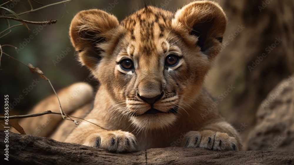 Cute baby lion cub Cute baby lion cub