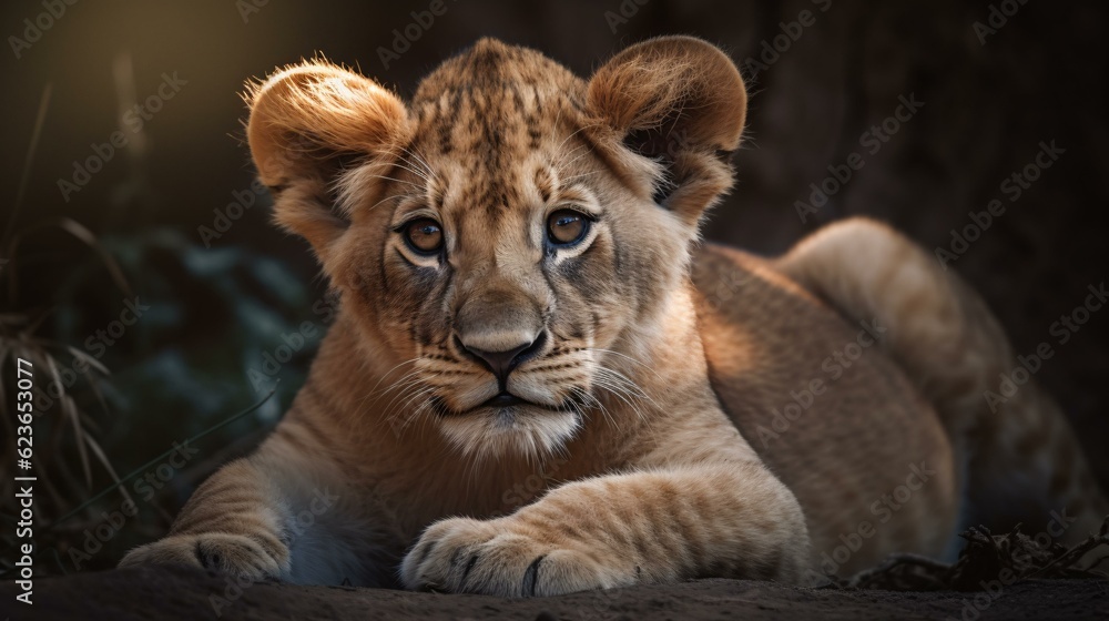 Cute baby lion cub Cute baby lion cub