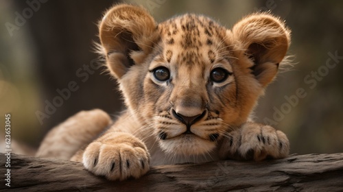 Cute baby lion cub © KWY