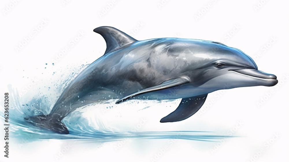 Fototapeta premium dolphin jumping isolated on white background