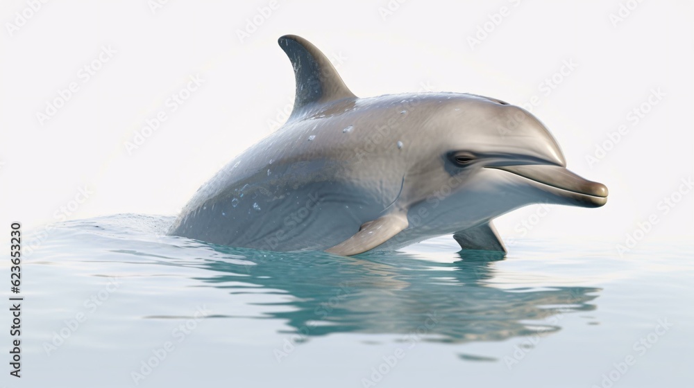 Obraz premium dolphin jumping isolated on white background