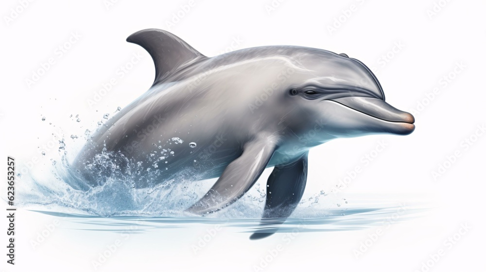 Fototapeta premium dolphin jumping isolated on white background