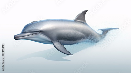 dolphin jumping isolated on white background © KWY