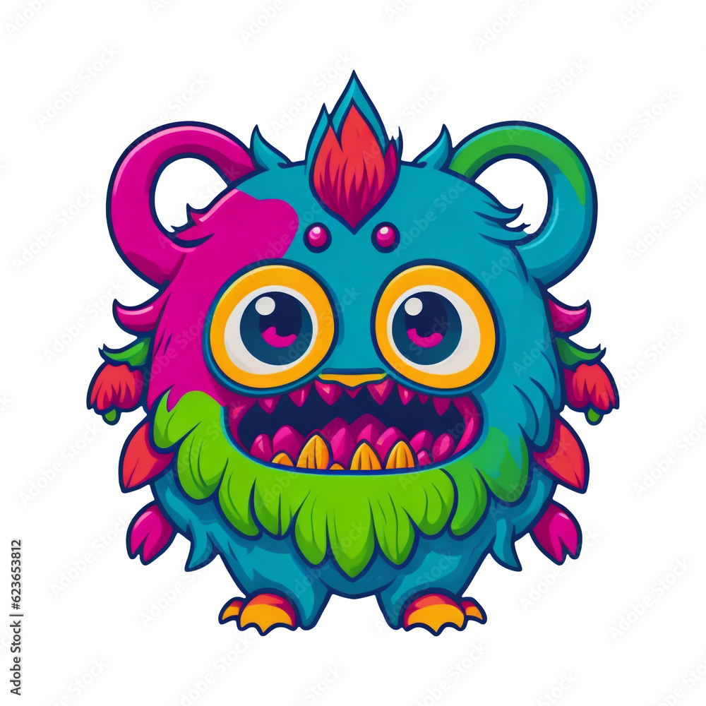 Monster illustration PNG, Generative AI Monster illustration PNG, Generative AI