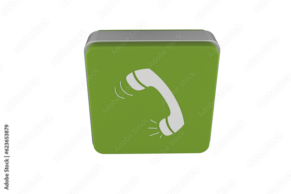 Digital png illustration of cube with phone symbol on transparent background