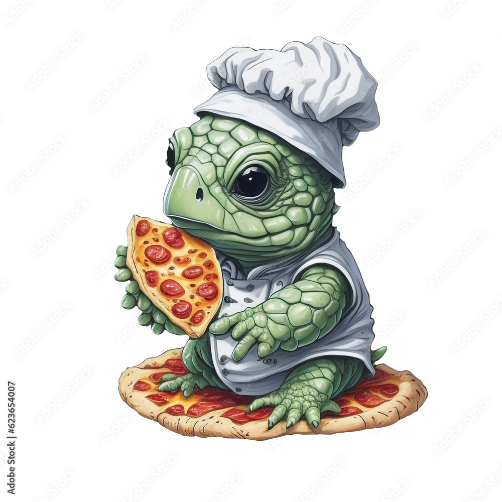 Fototapeta premium Turtle Watercolor Illustration, Generative AI