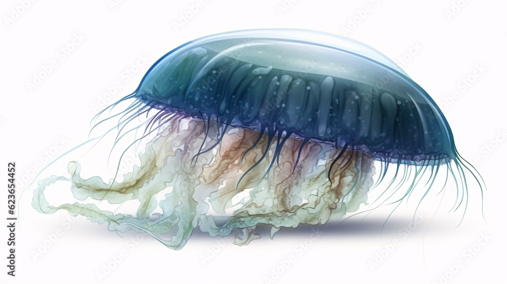 Illustration of jellyfish with plain white background Illustration of jellyfish with plain white background