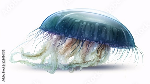 Illustration of jellyfish with plain white background