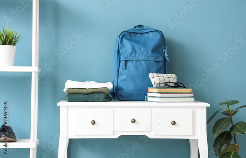 Table with stylish school u...