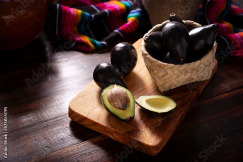 Aguacate Criollo. Home harvest of 