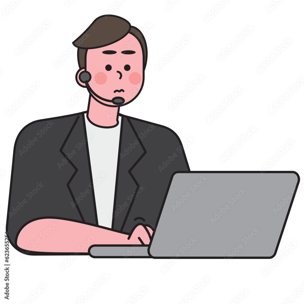 Male call center talk to customer service Male call center talk to customer service