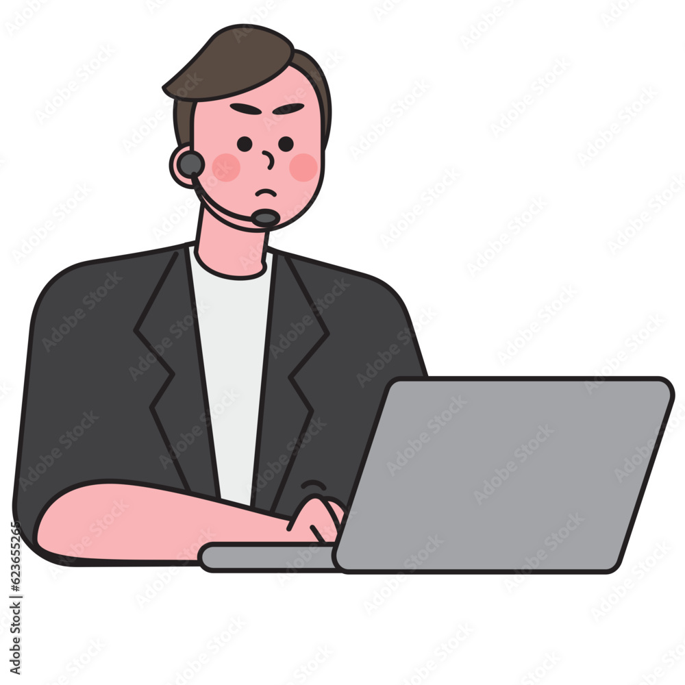Male call center talk to customer service Male call center talk to customer service