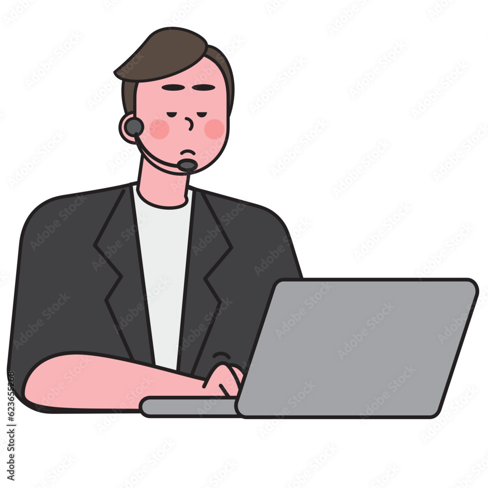 Male call center talk to customer service Male call center talk to customer service