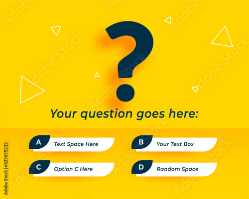 multiple choice quiz game template for competition event show