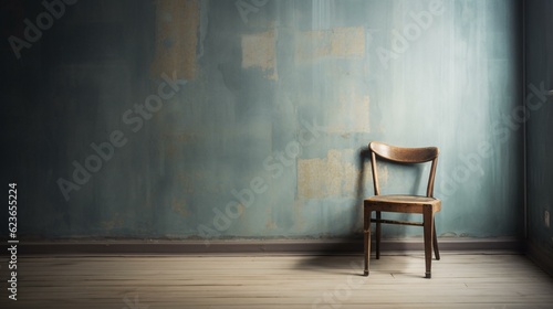 chair in the room with plain wall at background © KWY