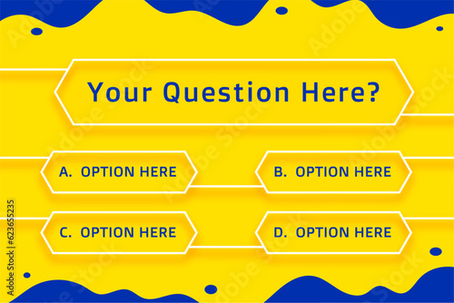 multiple option quiz game template in problem solving concept