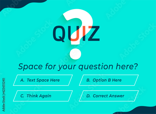multiple option quiz banner for your exam or test