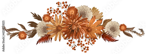 Obraz na płótnie Autumn floral digitally painted