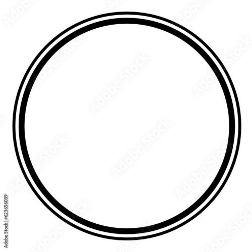 Digital png illustration of black circle contour on transparent background