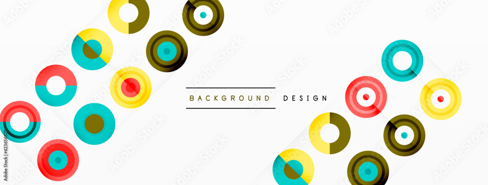 Abstract background with circle symmetric grid composition. Circle pattern creating sense of movement. Grid adds structure and balance to the composition, with equal spacing between each circle Abstract background with circle symmetric grid composition. Circle pattern creating sense of movement. Grid adds structure and balance to the composition, with equal spacing between each circle